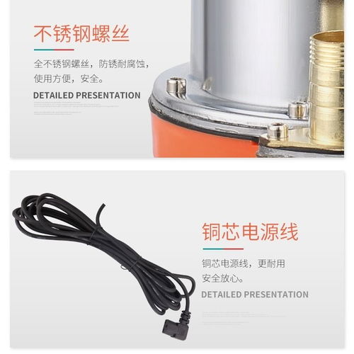 12v伏電瓶直流潛水泵24v48v60v72v電動車小抽水機農(nóng)用灌溉高揚程